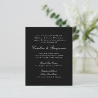 Budget Formal Black Elegant Hochzeitseinladung