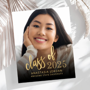 Budget Foto 2025 Gold Script Grad Ankündigung