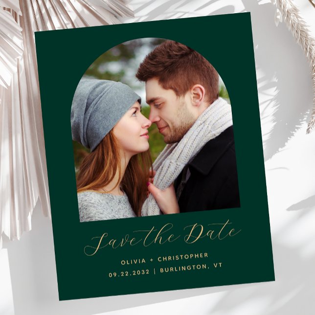 Budget Foto Arch Emerald Green Gold Save the Date (Von Creator hochgeladen)