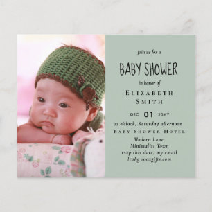 BUDGET Foto Baby Shower Ankündigung Vielen Dank Flyer