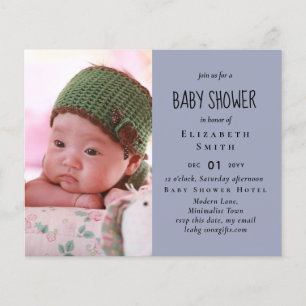 BUDGET Foto Baby Shower Ankündigung Vielen Dank Flyer