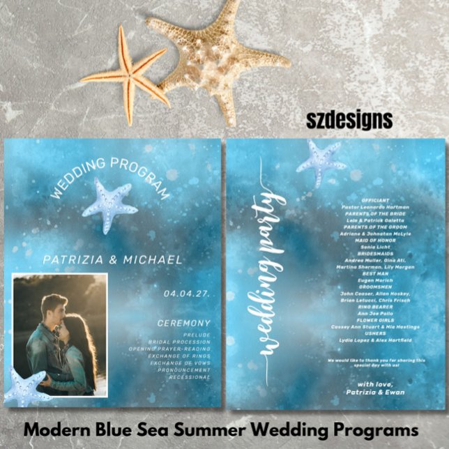 Budget Foto Blue Sea Summer Wedding Programm (Von Creator hochgeladen)
