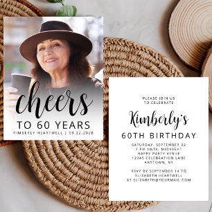 Budget Foto Cheers Schwarze Schrift 60. Geburtstag