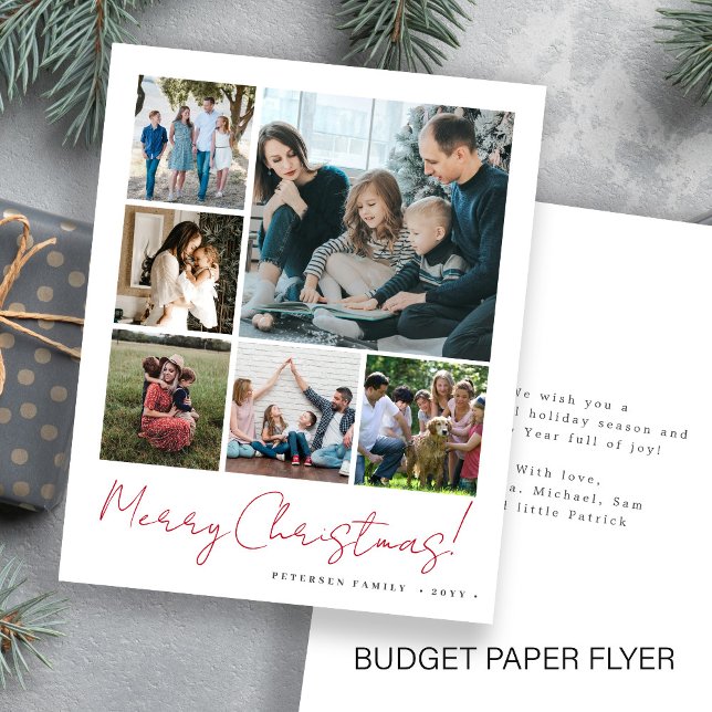 Budget Foto Collage Frohe Weihnachtskarte Flyer (Von Creator hochgeladen)