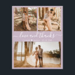 Budget Foto Collage Lilac Wedding Vielen Dank Flye Flyer<br><div class="desc">Budget, modern, elegant, Hand Lettered Wedding (3) Three Foto Collage Vielen Dank personalisiert günstige günstige Flyer. Stilvolle Hochzeit danke Ihnen Vorlage mit drei Foto auf der Vorderseite und ein Foto auf der Rückseite. ***BEACHTE! *** SCROLL NACH UNTEN FÜR WEITERE INFO! *** Mit dem Text "Liebe und Dank" in einem Wirblen...</div>