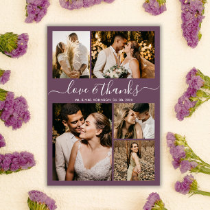 Budget Foto Collage Mauve Wedding Vielen Dank Flye