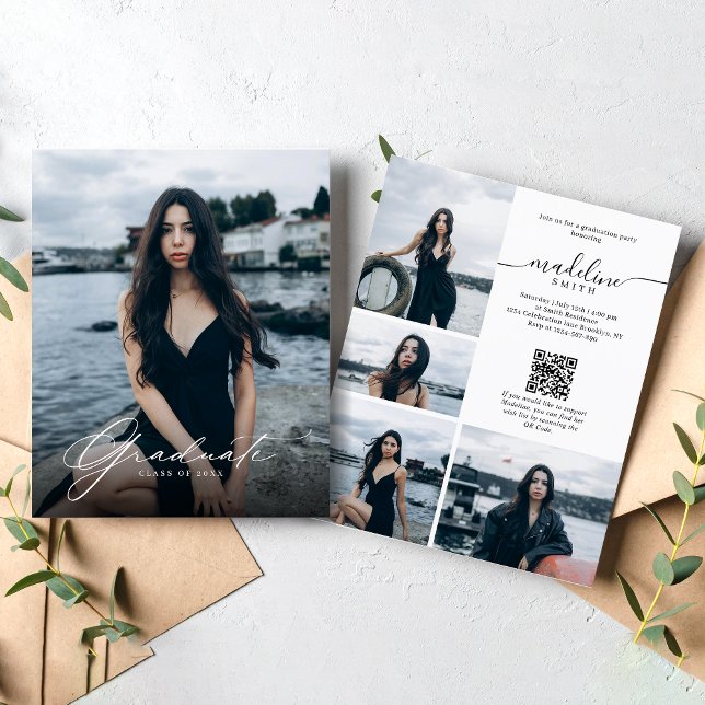 BUDGET Foto Collage QR Code Graduation Party (Von Creator hochgeladen)