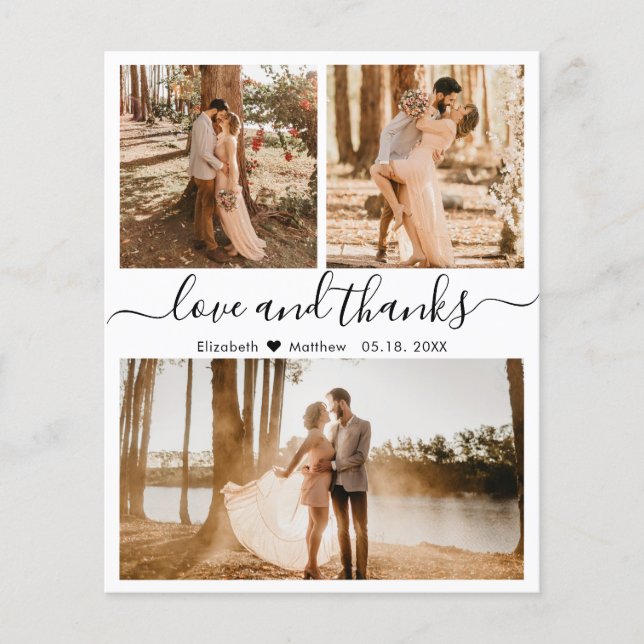 Budget Foto Collage Wedding Vielen Dank Flyer (Vorne)