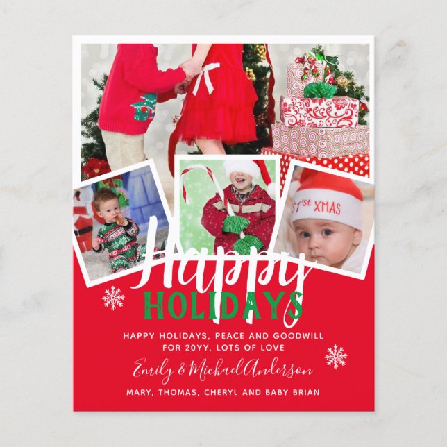 Budget Foto Collage Weihnachtskarte lädt Letter ei (Vorderseite)