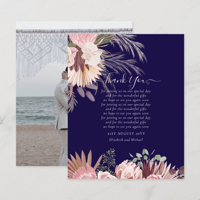 BUDGET-Foto Danke, dass Sie Karte Pampas Grass Hoc (Vorne/Hinten)