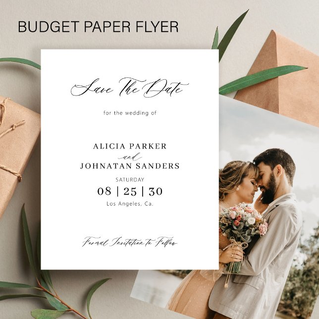 Budget Foto einfache Hochzeit Save the Date Flyer (Von Creator hochgeladen)