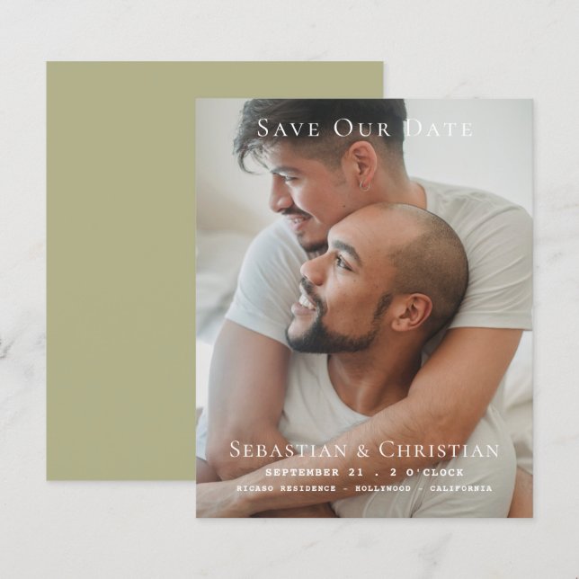 BUDGET-Foto Einfache Save the Date Hochzeit (Vorne/Hinten)