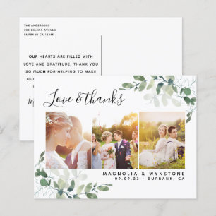 Budget Foto Eucalyptus Wedding Vielen Dank Postkarte