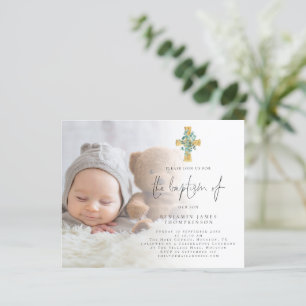 Budget Foto Eukalyptus Cross Taufen Einladung