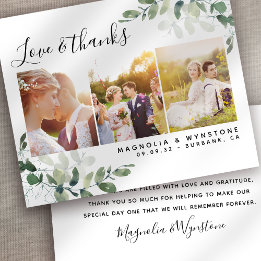 Budget Foto Eukalyptus Wedding Dankeschön Karte