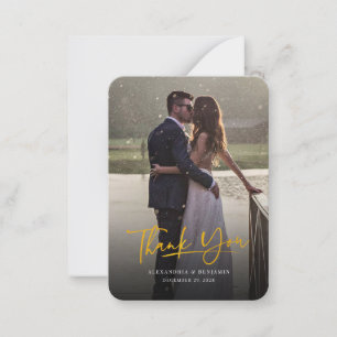 Budget Foto Gold handgeschriebene Hochzeit Vielen Mitteilungskarte