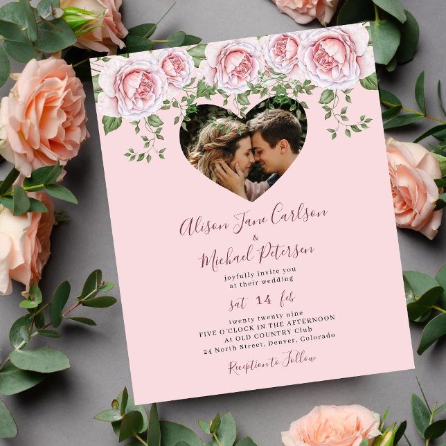 Budget Foto Herz rosa Blumenzwiebelfest Einladung Flyer (Von Creator hochgeladen)