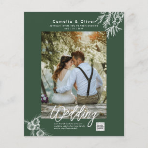 Budget Foto Hochzeit Einladung GRÜNE Flyer