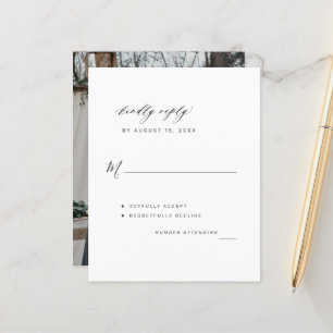 Budget Foto Hochzeit RSVP Karte