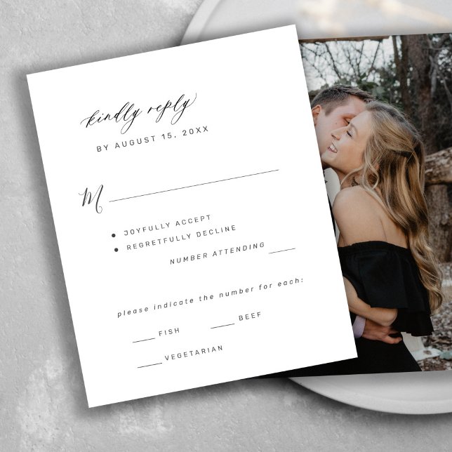 Budget Foto Hochzeitsmahlzeiten Optionen RSVP Kart (Von Creator hochgeladen)