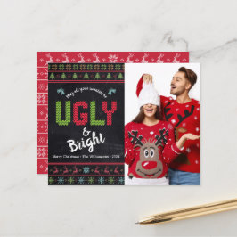 Budget Foto Holiday Ugly Sweater Chalkboard Card