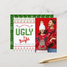 Budget Foto Holiday Ugly Sweater Red Green Card