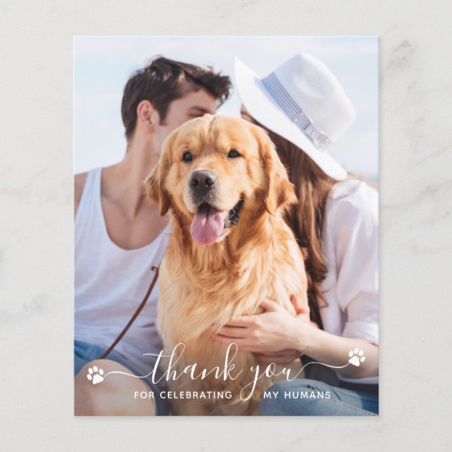 Budget Foto Hund Hochzeit Danke Karten (Vorderseite)