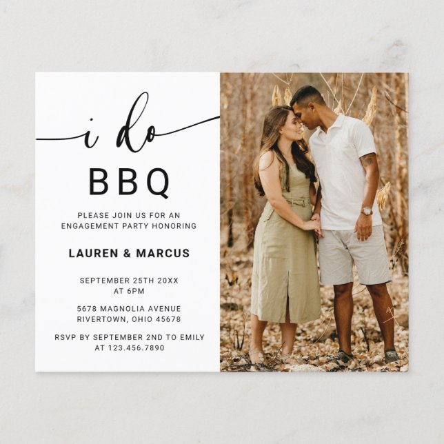 Budget Foto I GRILLEN Kalligrafie Engagement Parte Flyer (Vorne)