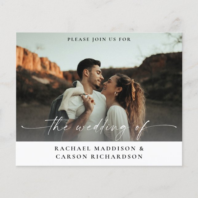 Budget Foto & Kalligrafie 3B Horizontal W Wedding Flyer (Vorne)