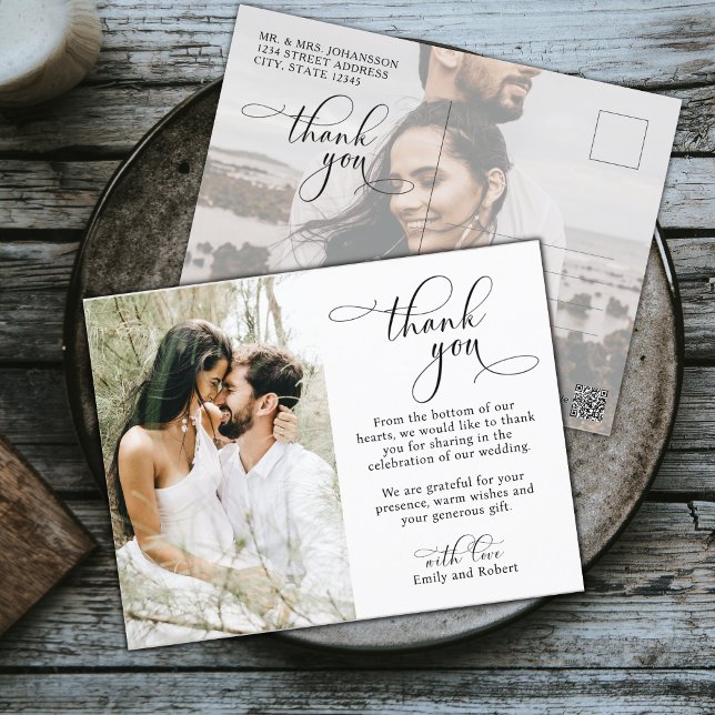 Budget Foto Kalligrafie Script Hochzeit Vielen Dan Postkarte (Von Creator hochgeladen)