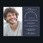 Budget Foto Mann 30. Überraschung Party Navy Einla<br><div class="desc">Eine günstige BUDGET-Alternative für eine kleinere Größe von 4, 5 x 5, 6 Zoll, die ein Gewicht von 110 lbs hat, die ähnlich dick ist wie eine Postkarte (sie ist jedoch nicht als Postkarte geeignet). BITTE BEACHTEN SIE, DASS ES EINE Einladung pro Blatt gibt. Budget Foto Mann 30. Überraschung Party...</div>