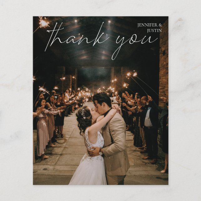 Budget Foto Modernes Chic Handwriting Danke Fly Flyer (Vorne)