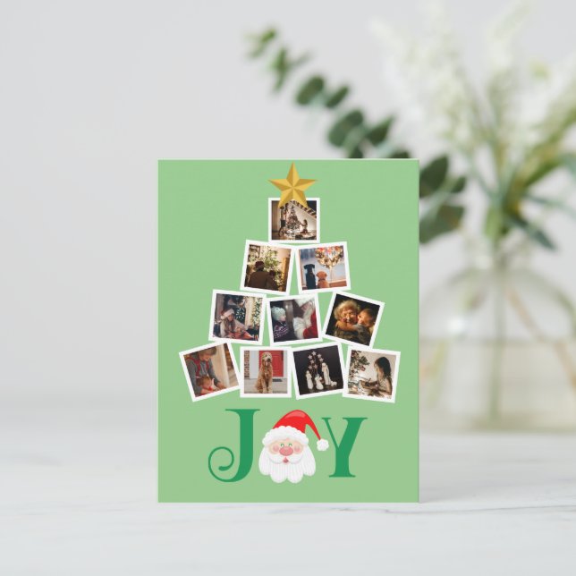 Budget Foto Personalisiert Freude Weihnachten Postkarte (Stehend Vorderseite)