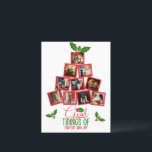 Budget Foto Personalisiert Weihnachten Postkarte<br><div class="desc">Niedlicher Weihnachtsbaum,  der mit Ihren eigenen Fotos erstellt wurde,  macht diese preisgünstige Postkarte zum idealen Ort für Ihre Familie und Freunde.</div>