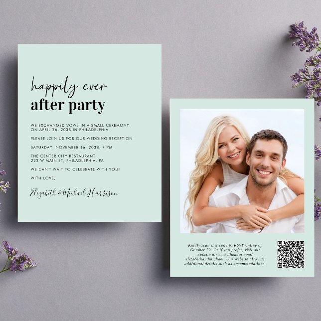 Budget Foto QR Code Hochzeitsempfang Einladung (Von Creator hochgeladen)