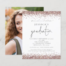 Budget Foto Rose Gold Glitzer 2024 Abschluss