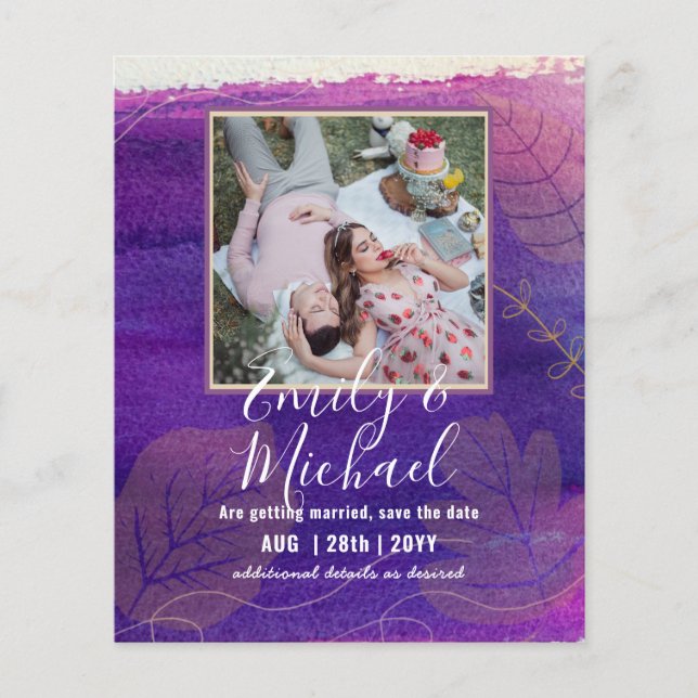 Budget Foto Save the Date Abstrakt Hochzeit (Vorderseite)