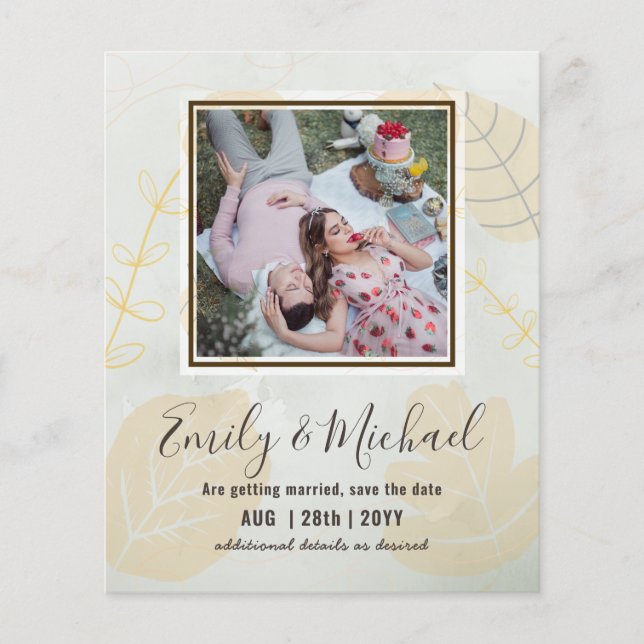 Budget Foto Save the Date Abstrakt Hochzeit (Vorderseite)
