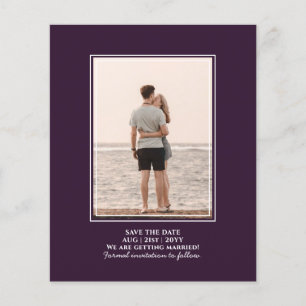 BUDGET Foto Save-the-Date Pflaume Lila Hochzeit Flyer