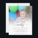 Budget Foto Script 90th Birthday Party Einladung<br><div class="desc">Eine günstige BUDGET-Alternative für eine kleinere Größe von 4, 5 x 5, 6 Zoll, die ein Gewicht von 110 lbs hat, die ähnlich dick ist wie eine Postkarte (sie ist jedoch nicht als Postkarte geeignet). BITTE BEACHTEN SIE, DASS ES EINE Einladung pro Blatt gibt. Budget Foto Script 90th Birthday Party...</div>