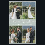 Budget Foto Script Sage Green Wedding Vielen Dank<br><div class="desc">Elegante, minimalistisch sage grün und weiß Hand Lettered 4 Foto Collage personalisiert Hochzeit Dank Ihnen personalisiert günstigen günstigen Low-Budget THIN-Karte. ***BITTE BEACHTEN SIE, SCROLL DOWN FÜR WEITERE INFO!**** Stilvolle Hochzeitskartentafel mit vier (4) Foto vorne und einem (1) Foto auf der Rückseite. Mit dem Text "Liebe und Dank" in einer Wirblen...</div>