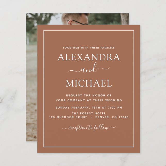 Budget Foto Terracotta Boho Wedding Simple (Vorne/Hinten)