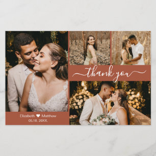 Budget Foto Terracotta Wedding Dankeschön Karte