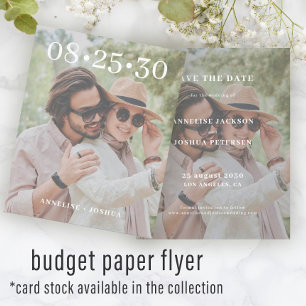 Budget-Foto-Typografie Hochzeit Save-the-Date-Flug Flyer