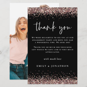 Budget Foto Verlobung Rose Gold Glitzer Dank