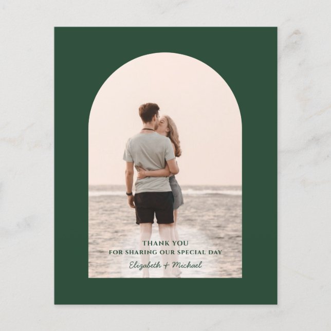 BUDGET-FOTO Vielen Dank Emerald Green Wedding Flyer (Vorne)