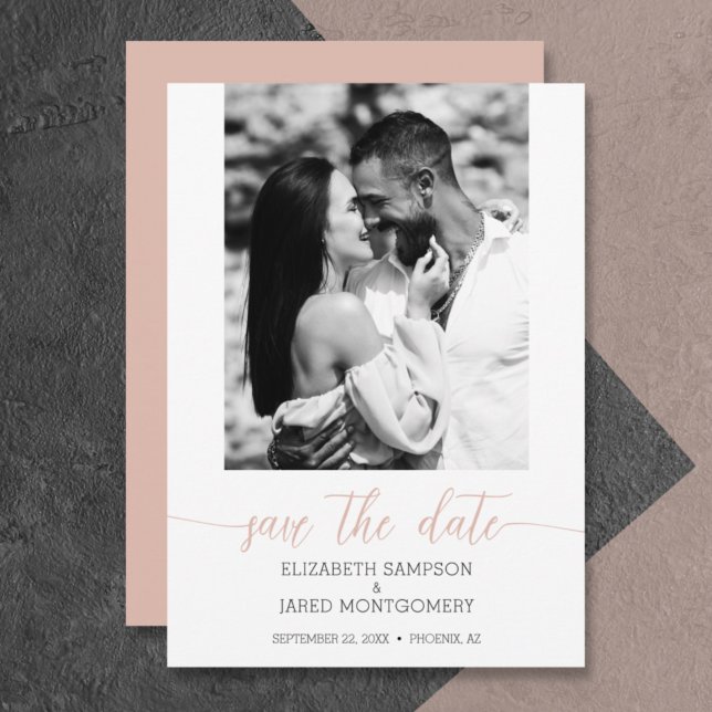 Budget Foto Wedding Dusty Pink Save the Date (Von Creator hochgeladen)