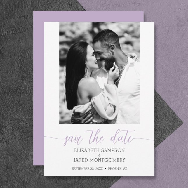 Budget Foto Wedding Lavender Save the Date (Von Creator hochgeladen)