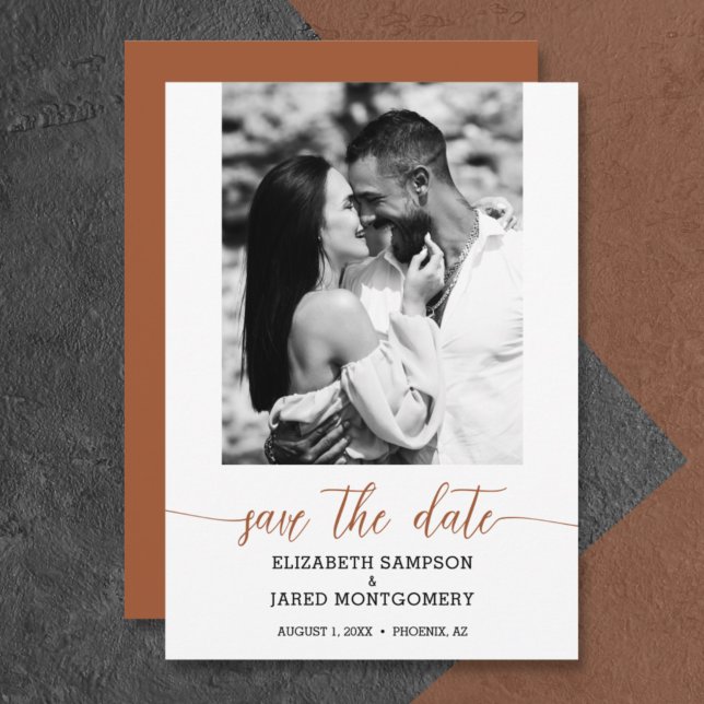 Budget Foto Wedding Terracotta Save the Date (Von Creator hochgeladen)