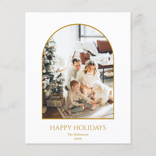 Budget Foto Weihnachten Gold-Arschkripte-Karte (Vorderseite)